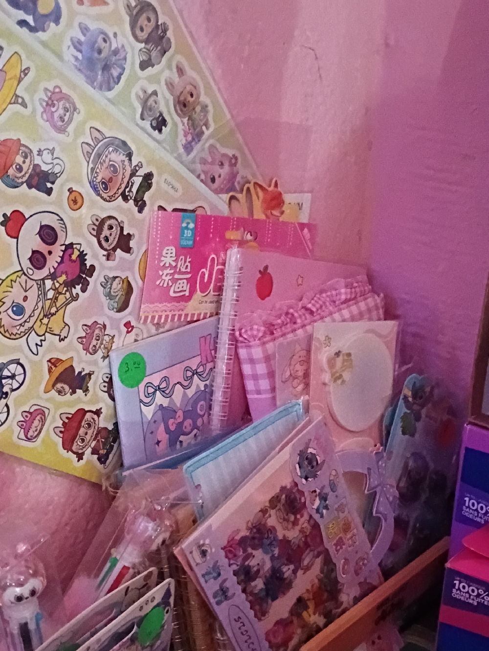 Pink Cute Stationery Bundle — Assorted Stickers & Notebooks